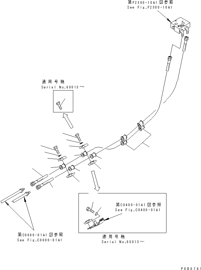 90. HYDRAULIC OIL LINE [C0610-01A1] - Komatsu part D155AX-3 S/N 60001-UP [d155ax0c]