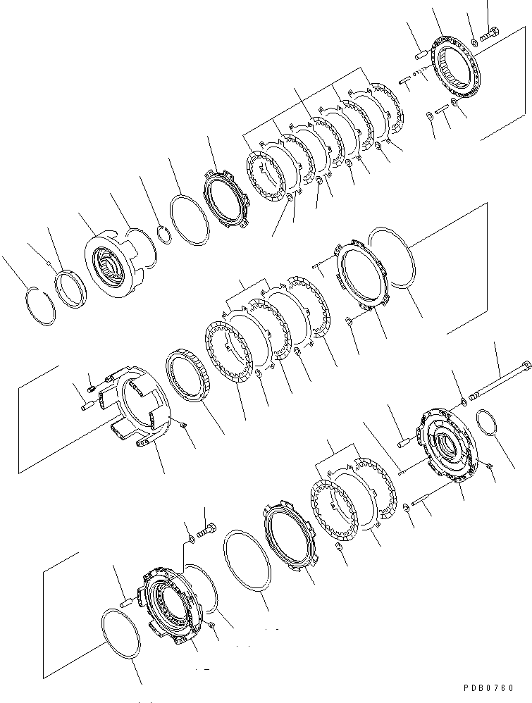 220. TRANSMISSION (1ST¤2ND¤ AND 3RD CLUTCH) [F2320-52A1] - Komatsu part D155AX-3 S/N 60001-UP [d155ax0c]