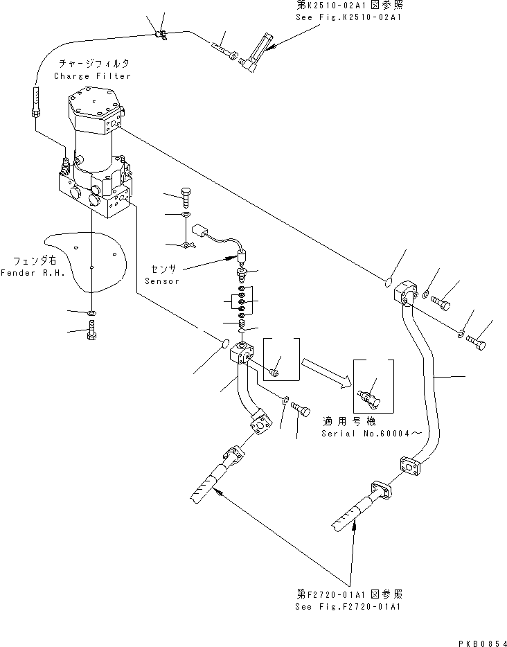 210. CHARGE LINE [H2270-02A1] - Komatsu part D155AX-3 S/N 60001-UP [d155ax0c]