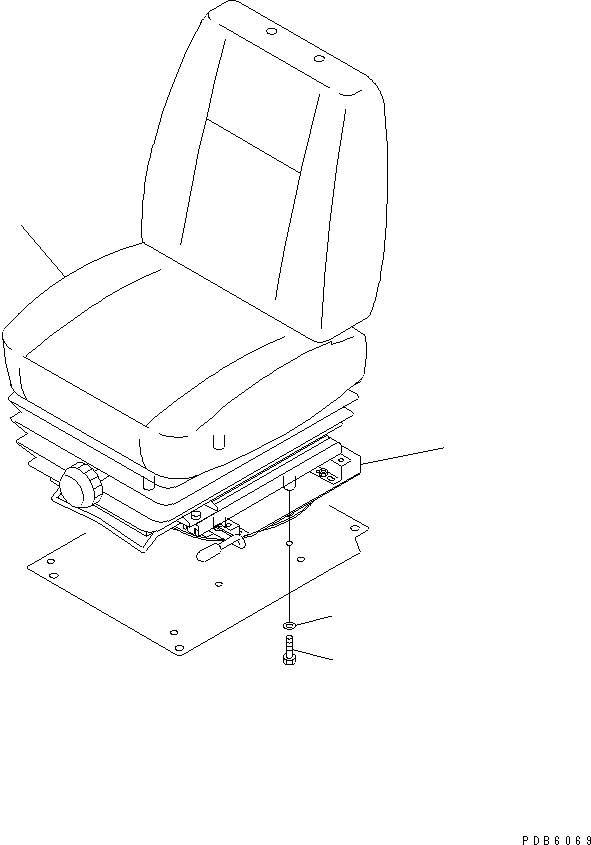 70. OPERATOR'S SEAT (TURN AND RECLINING TYPE) (FABRIC SEAT)(#60204-) [K0110-03A0] - Komatsu part D155AX-3 S/N 60001-UP [d155ax0c]