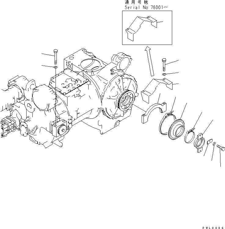 620. POWER LINE MOUNT [F2810-01A0] - Komatsu part D155AX-5 S/N 70001-UP [d155ax2c]