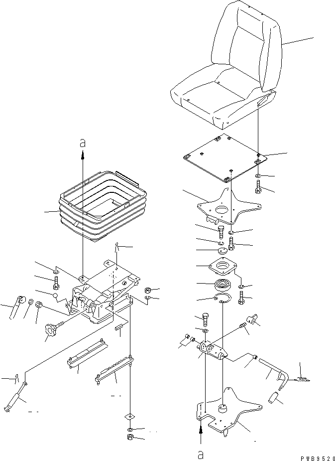 10. OPERATOR'S SEAT (TURN AND RECLINING TYPE) (FABRIC SEAT)(#70001-70257) [K0110-01A0] - Komatsu part D155AX-5 S/N 70001-UP [d155ax2c]