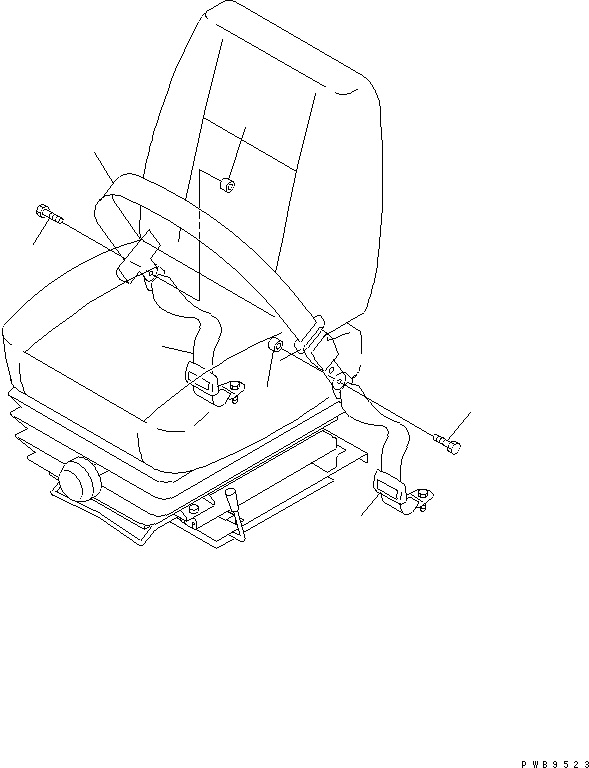 200. SEAT BELT (FOR KAB) [K0160-01A1] - Komatsu part D155AX-5 S/N 70001-UP [d155ax2c]