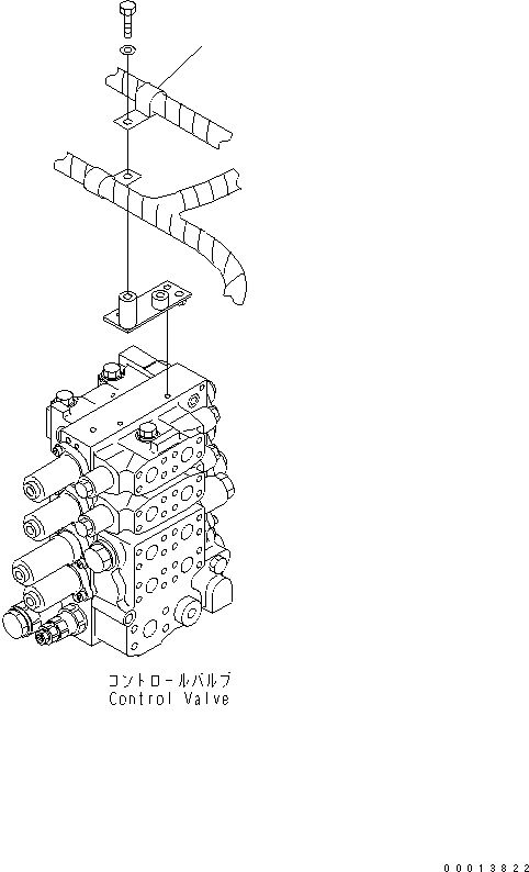 1990. RIPPER CONTROL LEVER CLIP(#76001-) [K2520-01A0A] - Komatsu part D155AX-5 S/N 70001-UP [d155ax2c]