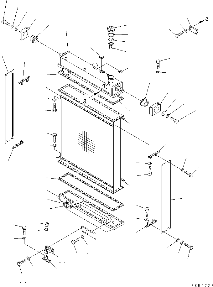 20. RADIATOR (FOR SCRAPER)(#75040-75999) [M2110-01A1] - Komatsu part D155AX-5 S/N 70001-UP [d155ax2c]