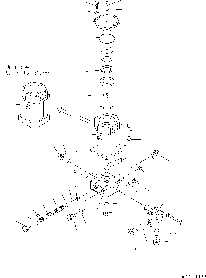 D155AX2C 00014482 HARGE VALVE AND FILTER(#76001-)