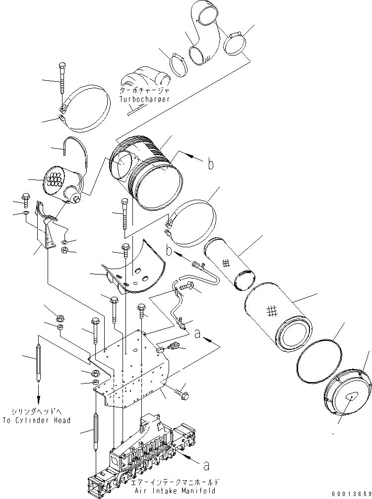 60. AIR CLEANER(#112350-) [A1410-A4K2] - Komatsu part D155AX-5 S/N 70001-UP [d155ax2c]