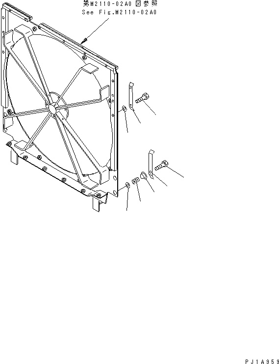 40. RADIATOR FUN GUARD [C0310-01A0] - Komatsu part D155C-1P S/N 15686-UP (S6D155-4 Eng. Installed (-50cent. Spec.)) [d155c-1c]