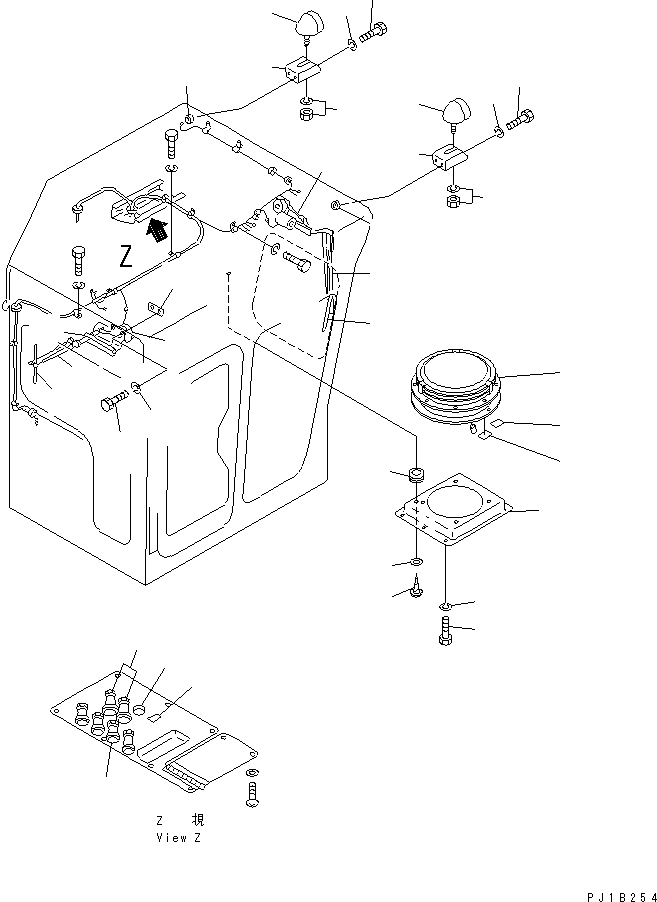 80. CAB (VENTILATOR¤REAR LAMP AND WIPER) [K0210-06A0] - Komatsu part D155C-1D S/N 31416-UP (S6D155-4 Eng. Installed (-50cent. Spec.)) [d155c-2c]