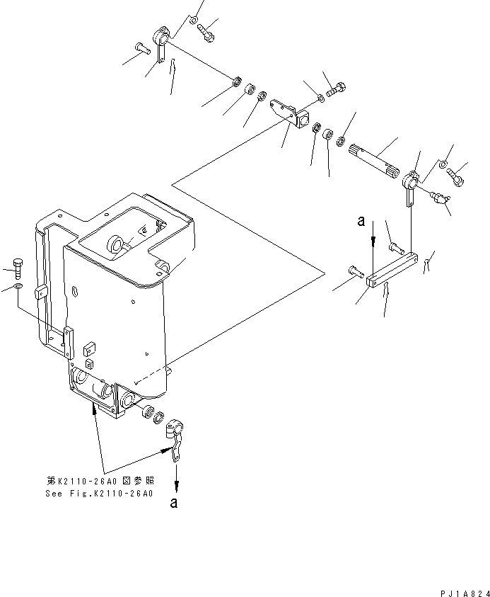 520. STEERING LEVER LINKAGE [K2110-28A0] - Komatsu part D155C-1D S/N 31416-UP (S6D155-4 Eng. Installed (-50cent. Spec.)) [d155c-2c]