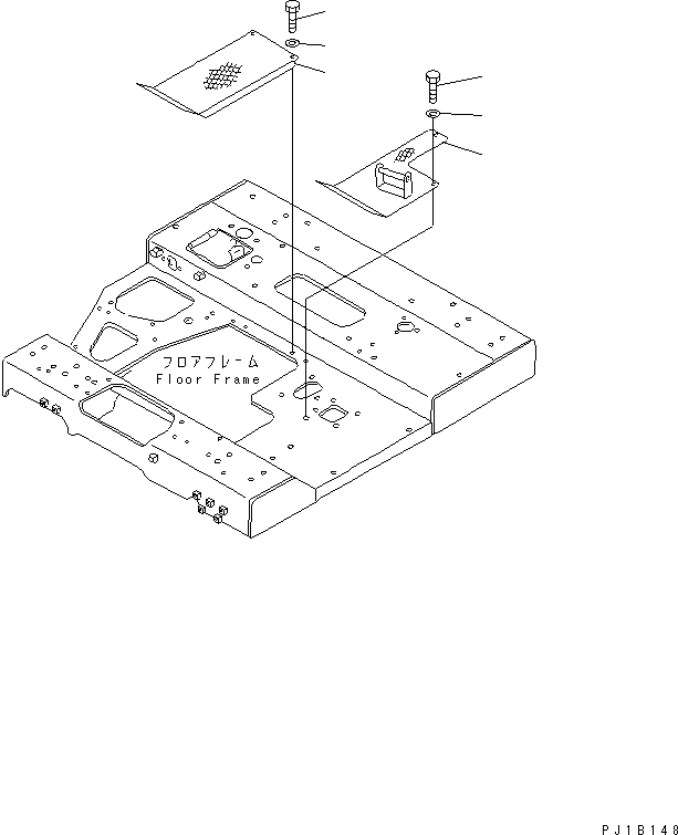 210. FLOOR FRAME COVER [M2210-10A0] - Komatsu part D155C-1D S/N 31416-UP (S6D155-4 Eng. Installed (-50cent. Spec.)) [d155c-2c]