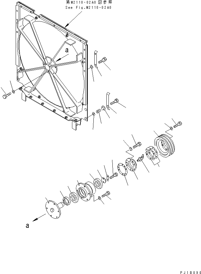 50. RADIATOR FAN DRIVE [M2110-05A0] - Komatsu part D155C-1D S/N 31416-UP (S6D155-4 Eng. Installed (-50cent. Spec.)) [d155c-2c]