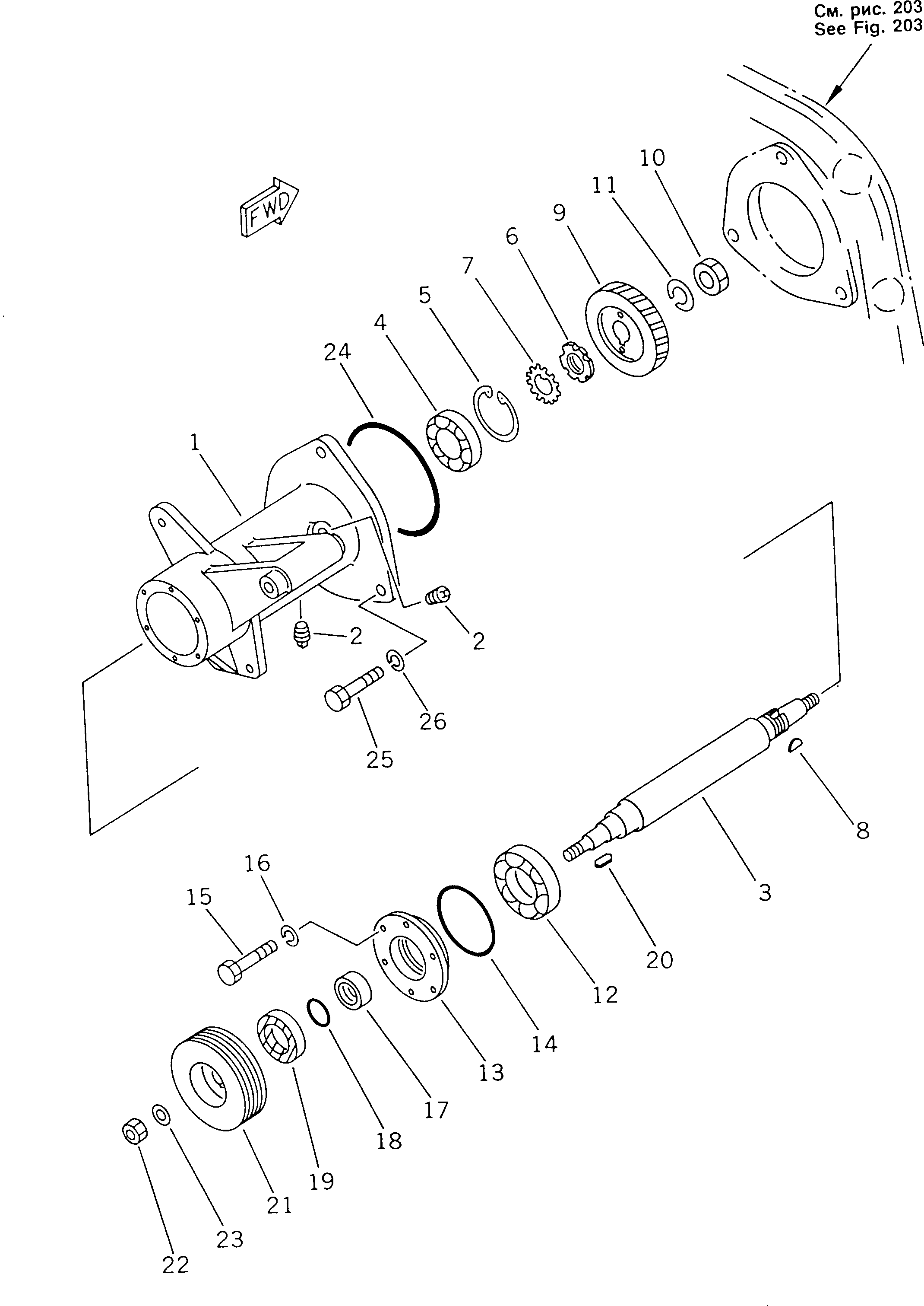 110. ALTERNATOR DRIVE(#30557-) [261] - Komatsu part D155C-1D S/N 31416-UP (S6D155-4 Eng. Installed (-50cent. Spec.)) [d155c-2c]