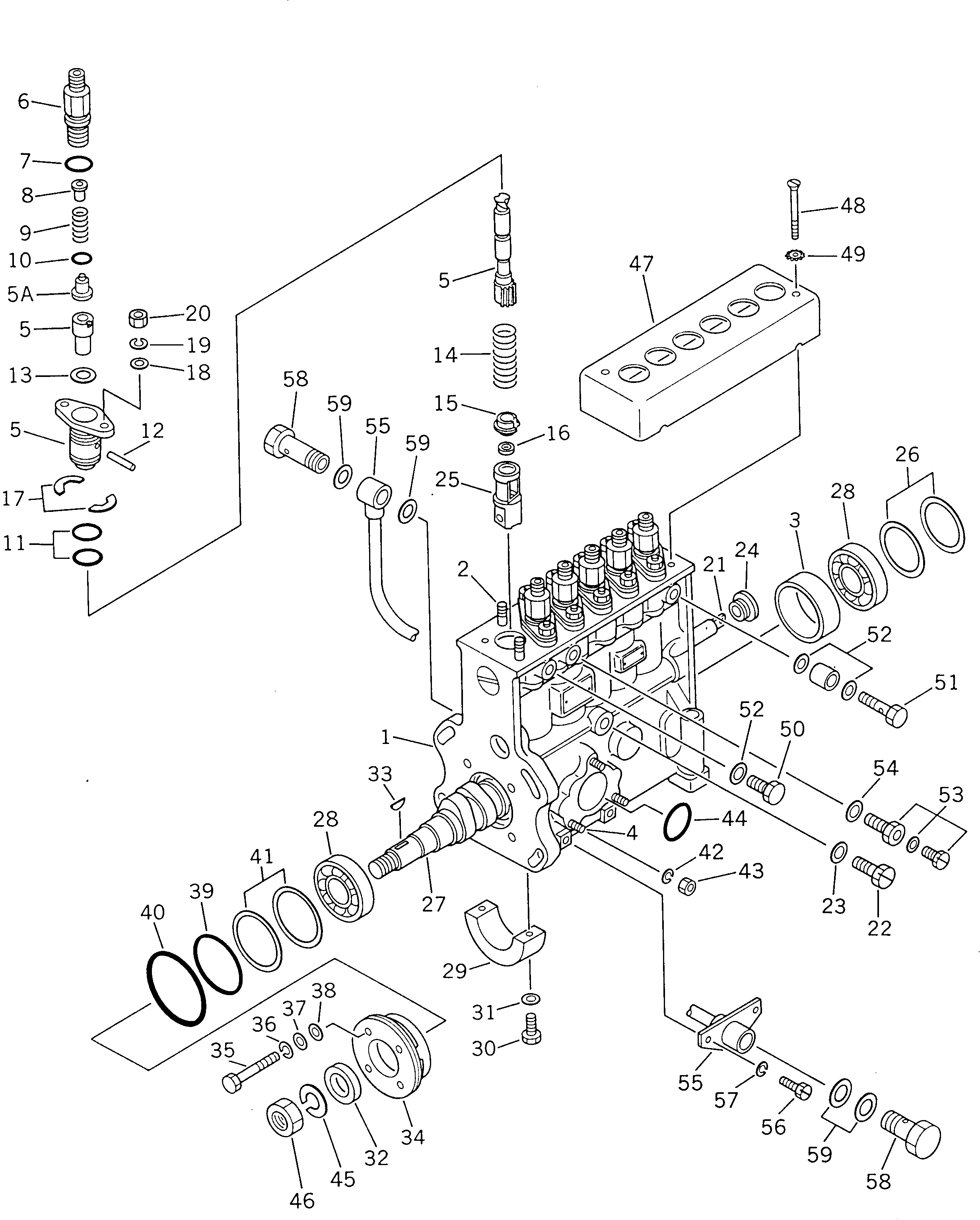 40. FUEL INJECTION PUMP(#35072-) [404] - Komatsu part D155C-1D S/N 31416-UP (S6D155-4 Eng. Installed (-50cent. Spec.)) [d155c-2c]