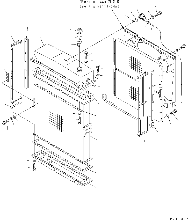 10. RADIATOR (FOR 140 ENGINE)(#31586-31591) [M2110-01A1] - Komatsu part D155C-1 S/N 15686-UP (SA6D140-2 Eng. Installed) [d155c-3c]