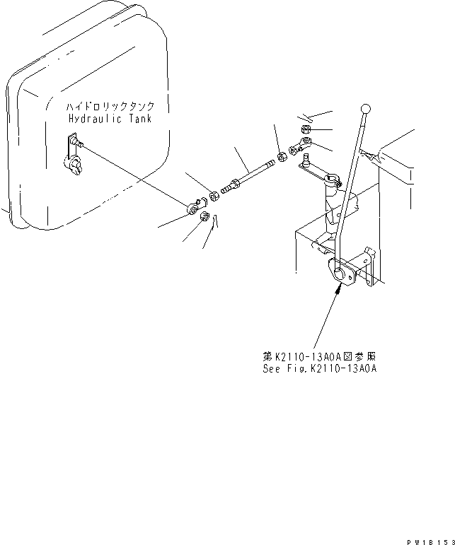 450. COUNTER WEIGHT CONTROL LEVER(#31574-) [M2210-14A0] - Komatsu part D155C-1 S/N 15686-UP (SA6D140-2 Eng. Installed) [d155c-3c]