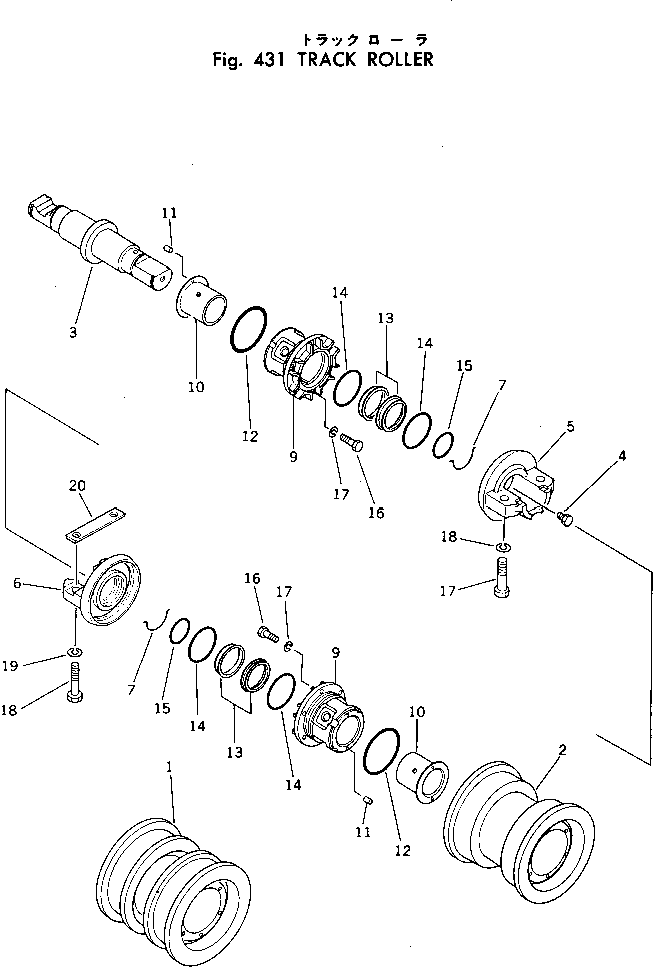 70. TRACK ROLLER [431] - Komatsu part D155W-1 S/N 12128-UP [d155w-1c]