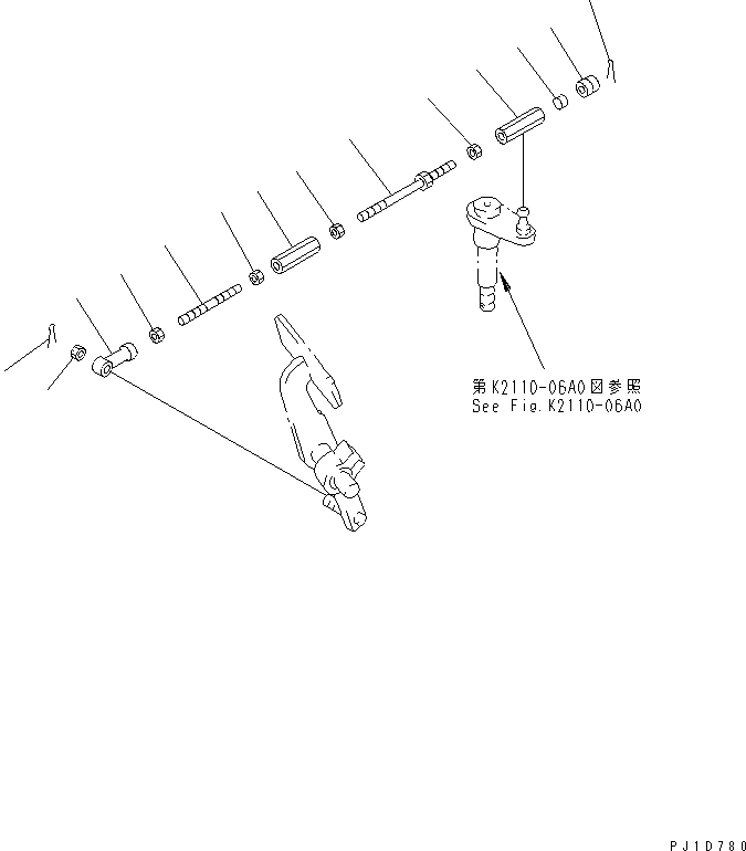 490. BRAKE AND DECELERATOR PEDAL (2/2) [K2110-05A0] - Komatsu part D275A-2 S/N 10001-UP (-50cent. Spec.) [d275a-1c]