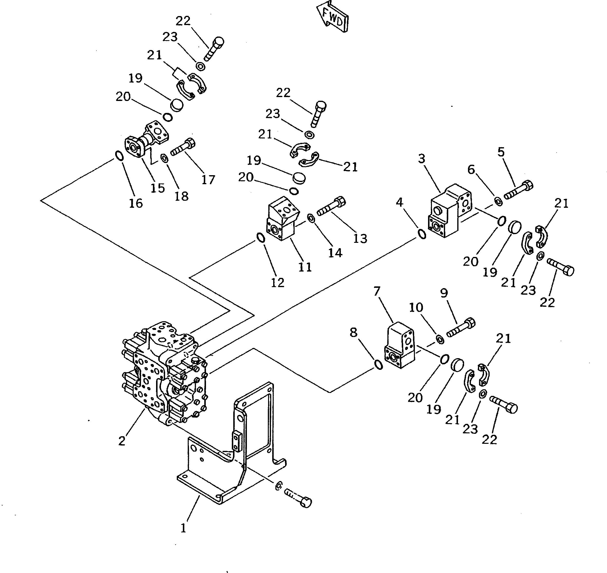 110. RIPPER VALVE AND MOUNT (1/3) [H2251-01A0] - Komatsu part D275A-2 S/N 10001-UP [d275a-2c]
