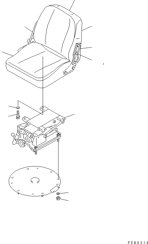10. OPERATOR'S SEAT (FABRIC SEAT)(#10001-10127) [K0110-01A0] - Komatsu part D275A-2 S/N 10001-UP [d275a-2c]