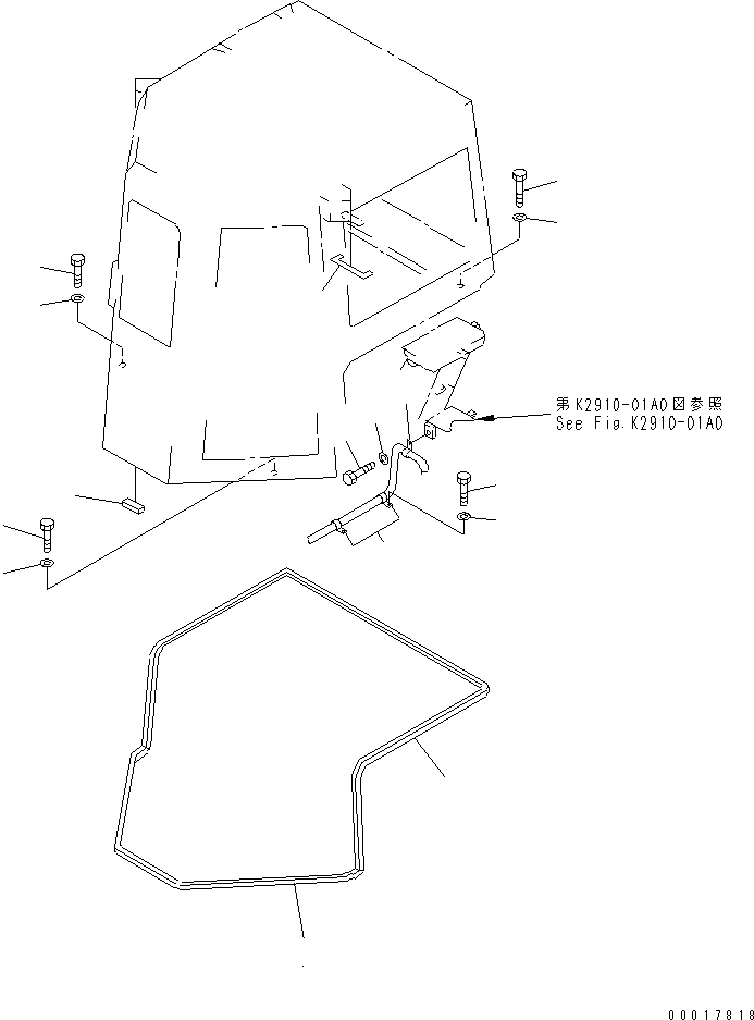 600. CAB (15/15)¤ BOTTOM SEAT (WITH VENTILATOR) [K0210-16A2] - Komatsu part D275A-2 S/N 10001-UP [d275a-2c]