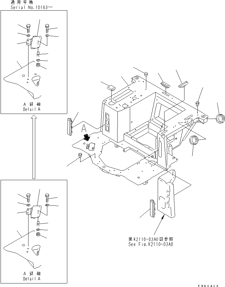 790. FLOOR FRAME [K2110-01A4] - Komatsu part D275A-2 S/N 10001-UP [d275a-2c]