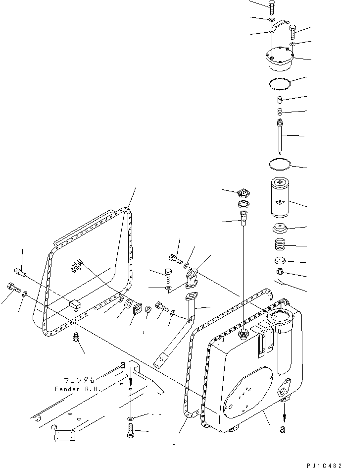 570. HYDRAULIC TANK [M2210-09A0] - Komatsu part D275A-2 S/N 10001-UP [d275a-2c]