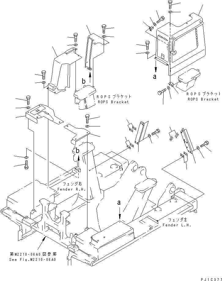 770. FENDER COVER AND REAR PLATE (EC SPEC.) [M2214-02A1] - Komatsu part D275A-2 S/N 10001-UP [d275a-2c]