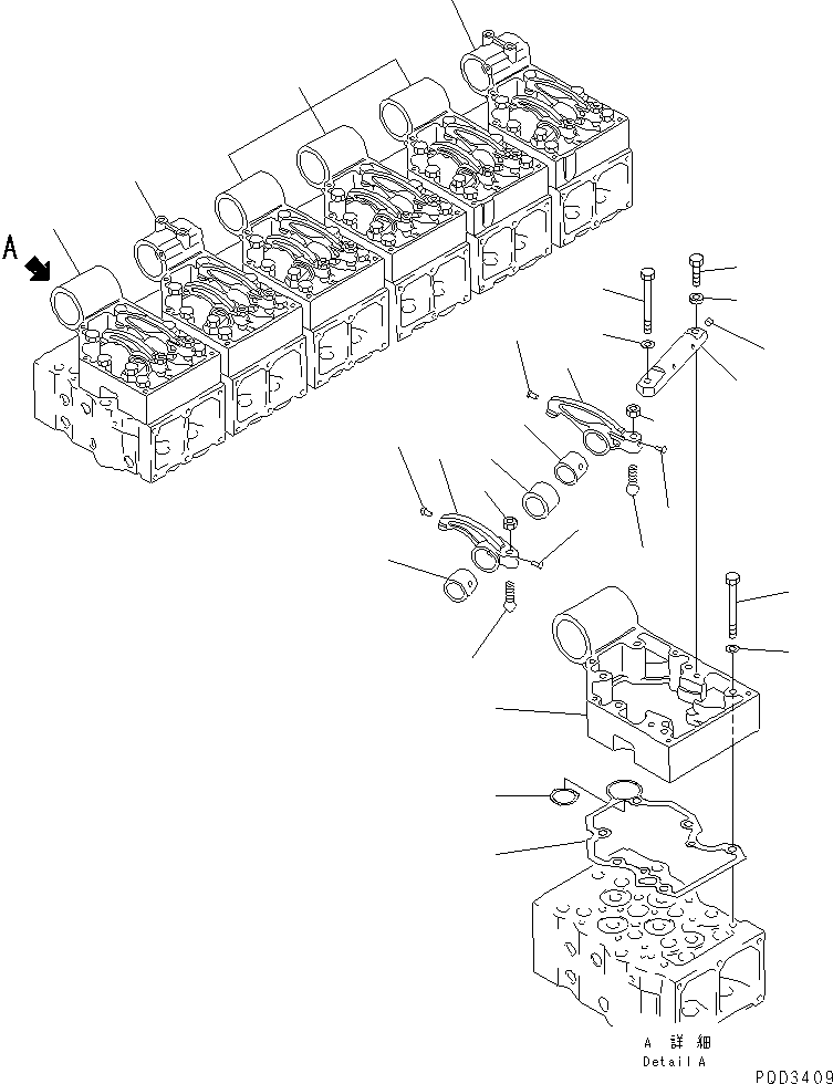 440. ROCKER ARM(#17474-19304) [A2410-A6A2A] - Komatsu part D275A-2 S/N 10001-UP [d275a-2c]