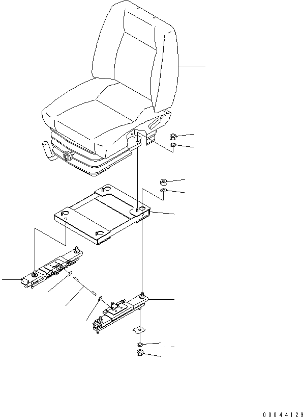 10. OPERATOR'S SEAT (FABRIC SEAT) [K0110-01A0] - Komatsu part D275A-5D S/N 25001-UP (-50cent. Spec.) [d275a-3c]