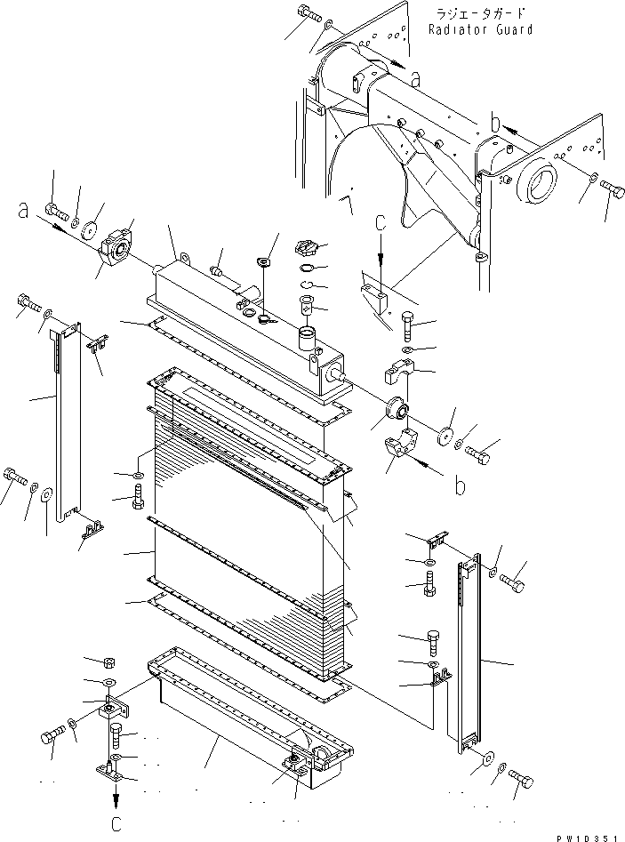 10. RADIATOR [M2110-01A0] - Komatsu part D275A-5D S/N 25001-UP (-50cent. Spec.) [d275a-3c]