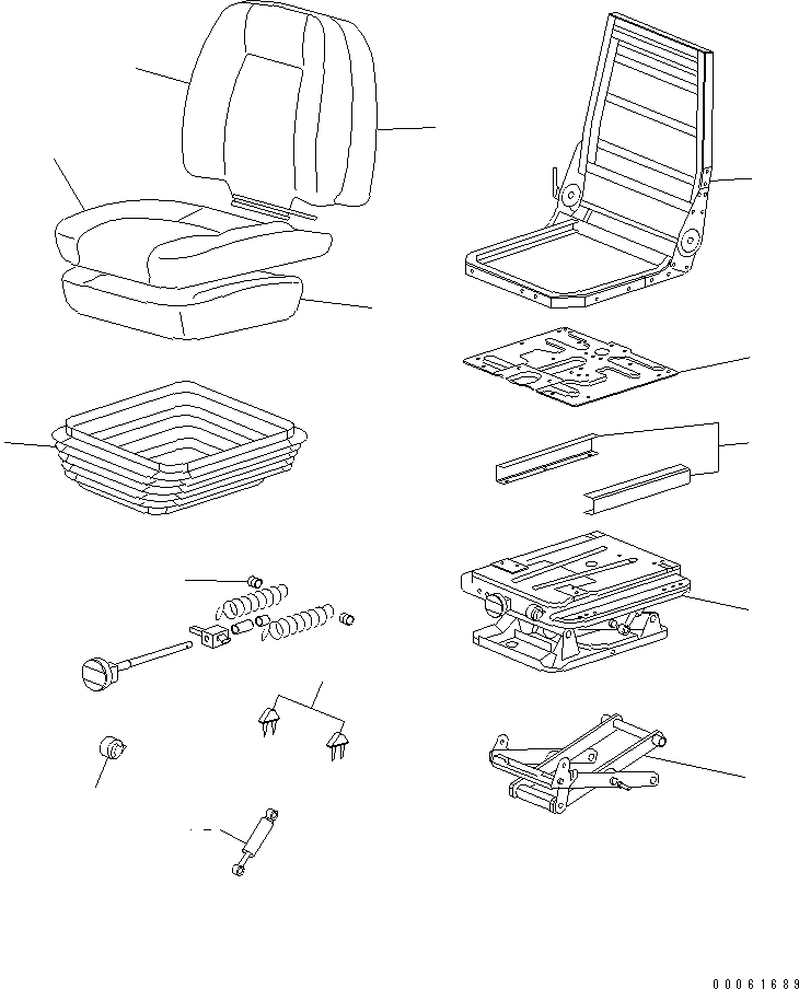 130. OPERATOR'S SEAT (FABRIC) [Y1570-01A0] - Komatsu part D275A-5D S/N 25001-UP (-50cent. Spec.) [d275a-3c]