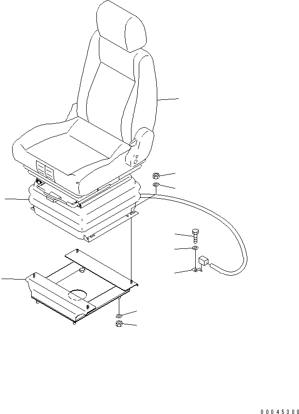 50. OPERATOR'S SEAT (FABRIC SEAT) (TILT) (AIR SUSPENSION TYPE)(#35001-) [K0110-01C4] - Komatsu part D275A-5R S/N 35001-35020 (W/O EGR) [d275a-4c]