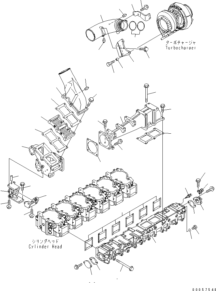 SAA6D3JC 00057548 IR INTAKE MANIFOLD AND CONNECTION(#630006-)
