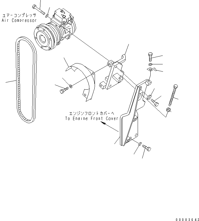90. COMPRESSOR MOUNTING [B0710-02A0] - Komatsu part D275A-5 S/N 25001-UP [d275a-5c]