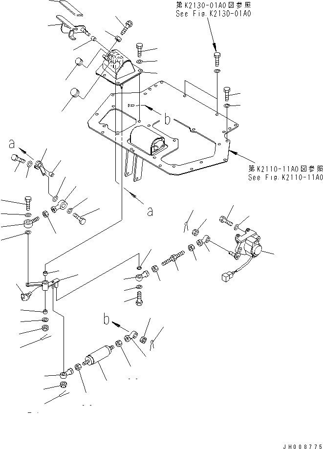 640. DECELERATOR PEDAL [K2110-12A0] - Komatsu part D275A-5 S/N 25001-UP [d275a-5c]