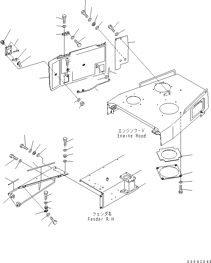 370. ENGINE SIDE COVER (R.H.) (CLOSE) [M2140-03A3] - Komatsu part D275A-5 S/N 25001-UP [d275a-5c]