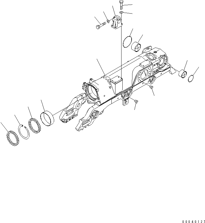 50. TRACK FRAME (L.H.) (FULL ROLLER GUARD) [R2100-01A3] - Komatsu part D275A-5 S/N 25001-UP [d275a-5c]
