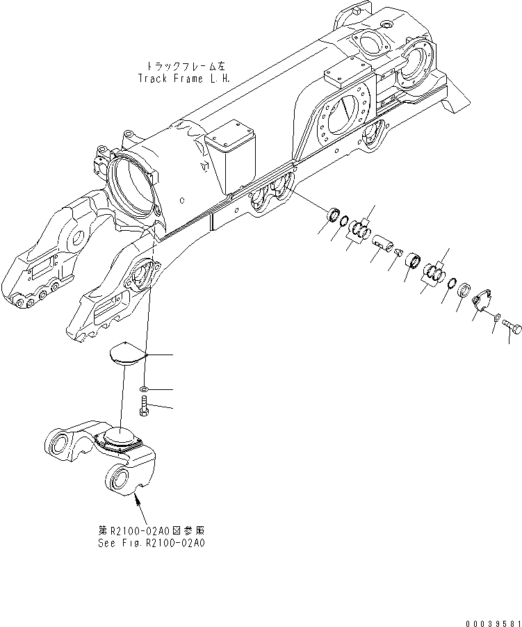 80. CARTRIGE PIN (L.H.) [R2100-03A0] - Komatsu part D275A-5 S/N 25001-UP [d275a-5c]