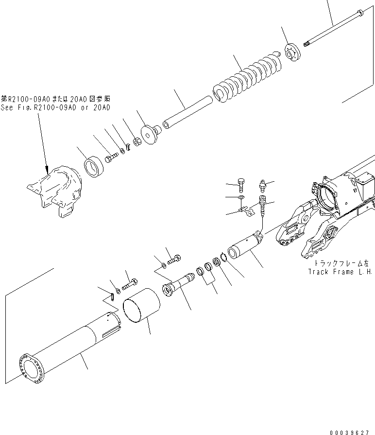 210. RECOIL SPRING (L.H.) [R2100-10A0] - Komatsu part D275A-5 S/N 25001-UP [d275a-5c]