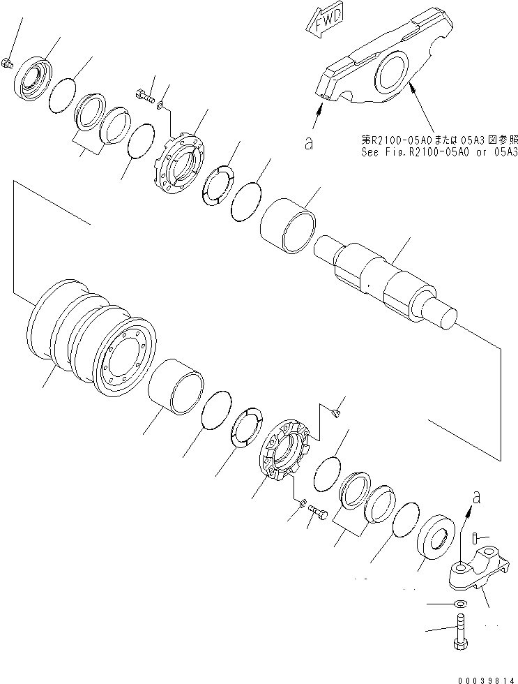 360. TRACK ROLLER (DOUBLE) (R.H.) [R2100-19A0] - Komatsu part D275A-5 S/N 25001-UP [d275a-5c]