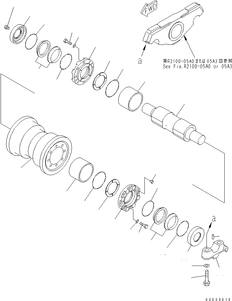 380. TRACK ROLLER (SINGLE) (R.H.) [R2100-20A0] - Komatsu part D275A-5 S/N 25001-UP [d275a-5c]