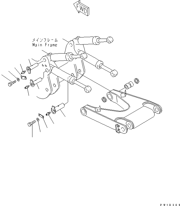 310. RIPPER MOUNT PIN [T2410-01A0] - Komatsu part D275A-5 S/N 25001-UP [d275a-5c]