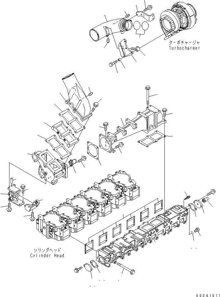 SAA6D2SC 00041611 IR INTAKE MANIFOLD AND CONNECTION (LANDFILL SPEC.)(#531873-)
