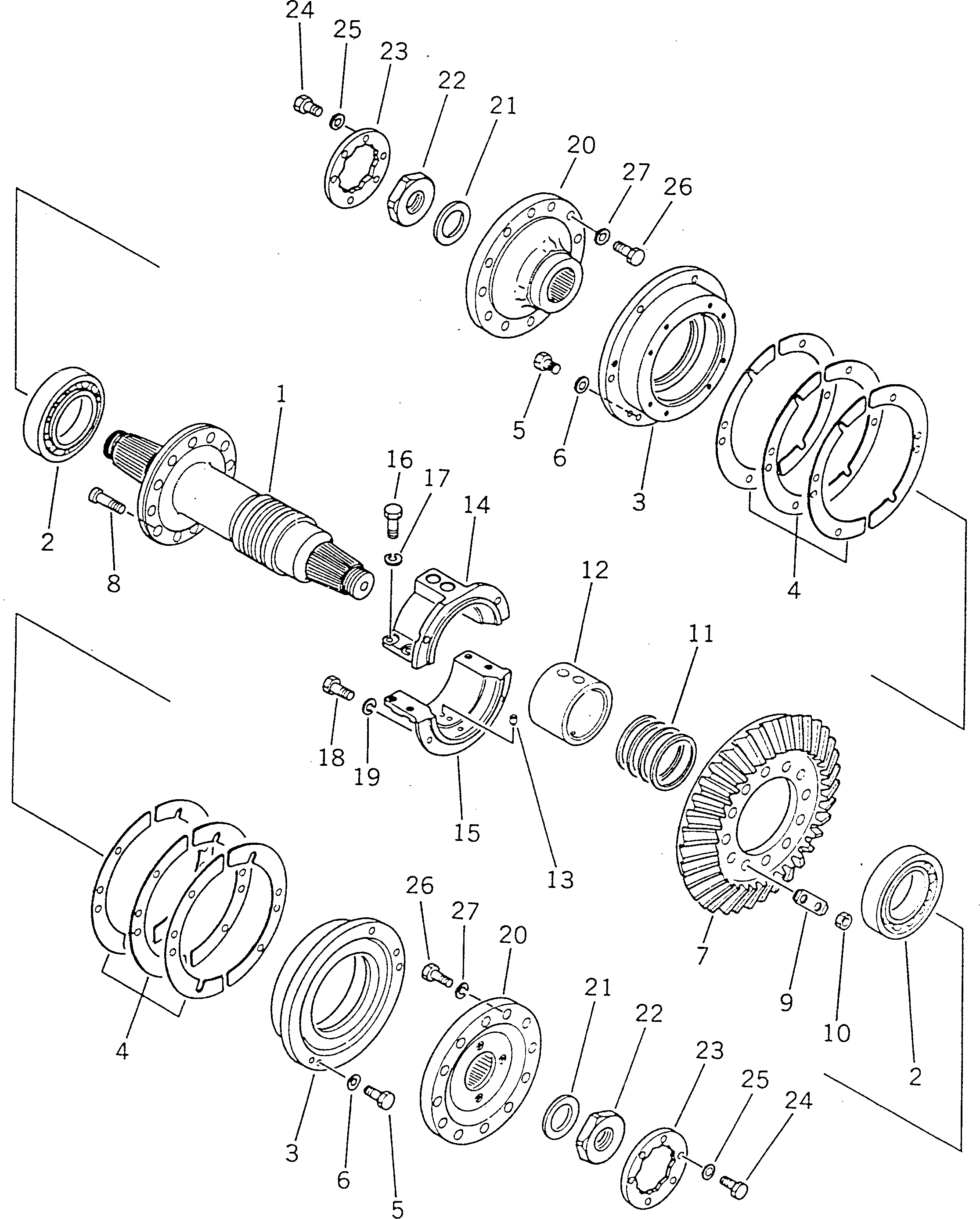 150. BEVEL GEAR AND SHAFT [2611] - Komatsu part D355A-5 S/N 12622-UP [d355a-5c]