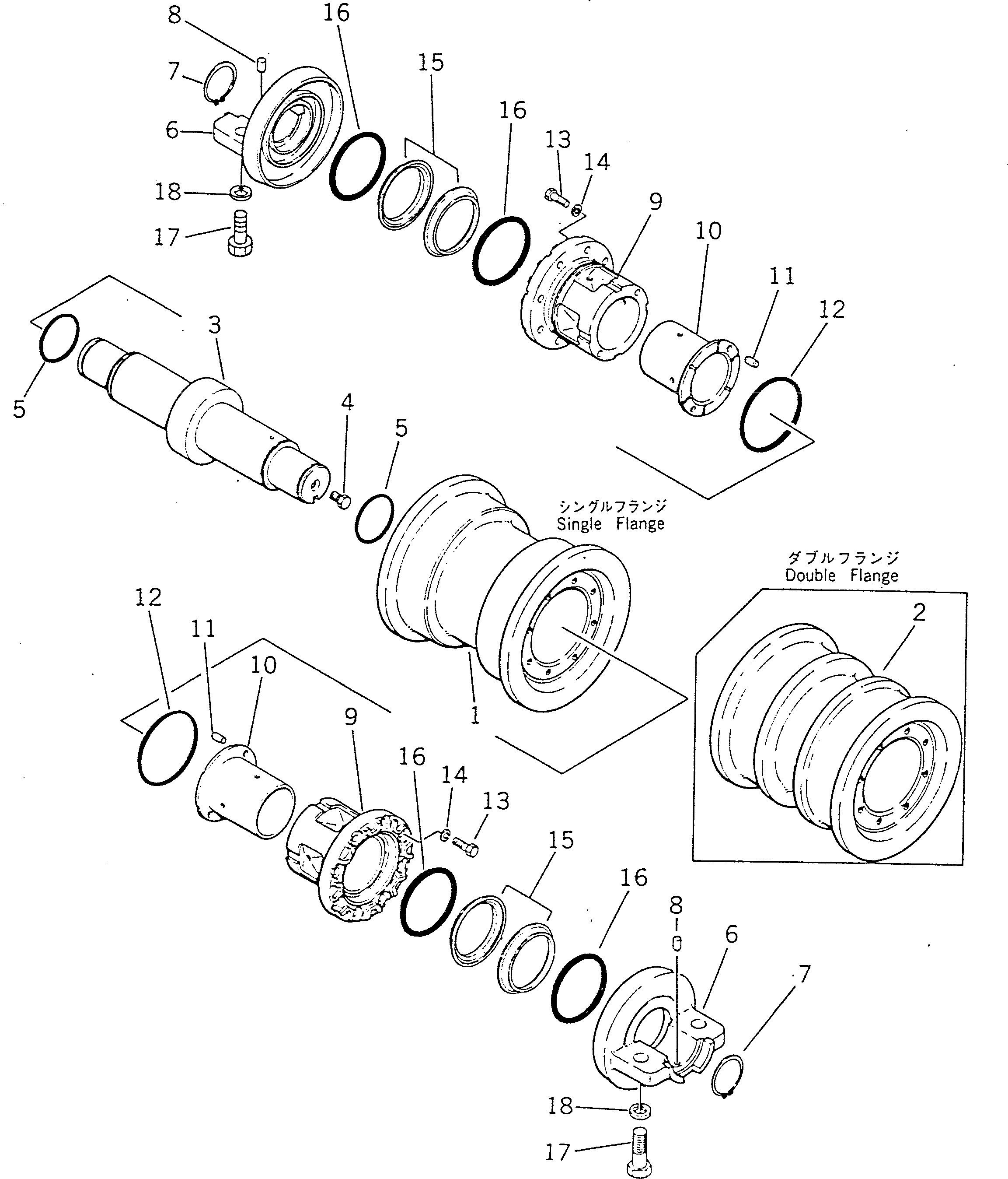 50. TRACK ROLLER [3201] - Komatsu part D355A-5 S/N 12622-UP [d355a-5c]