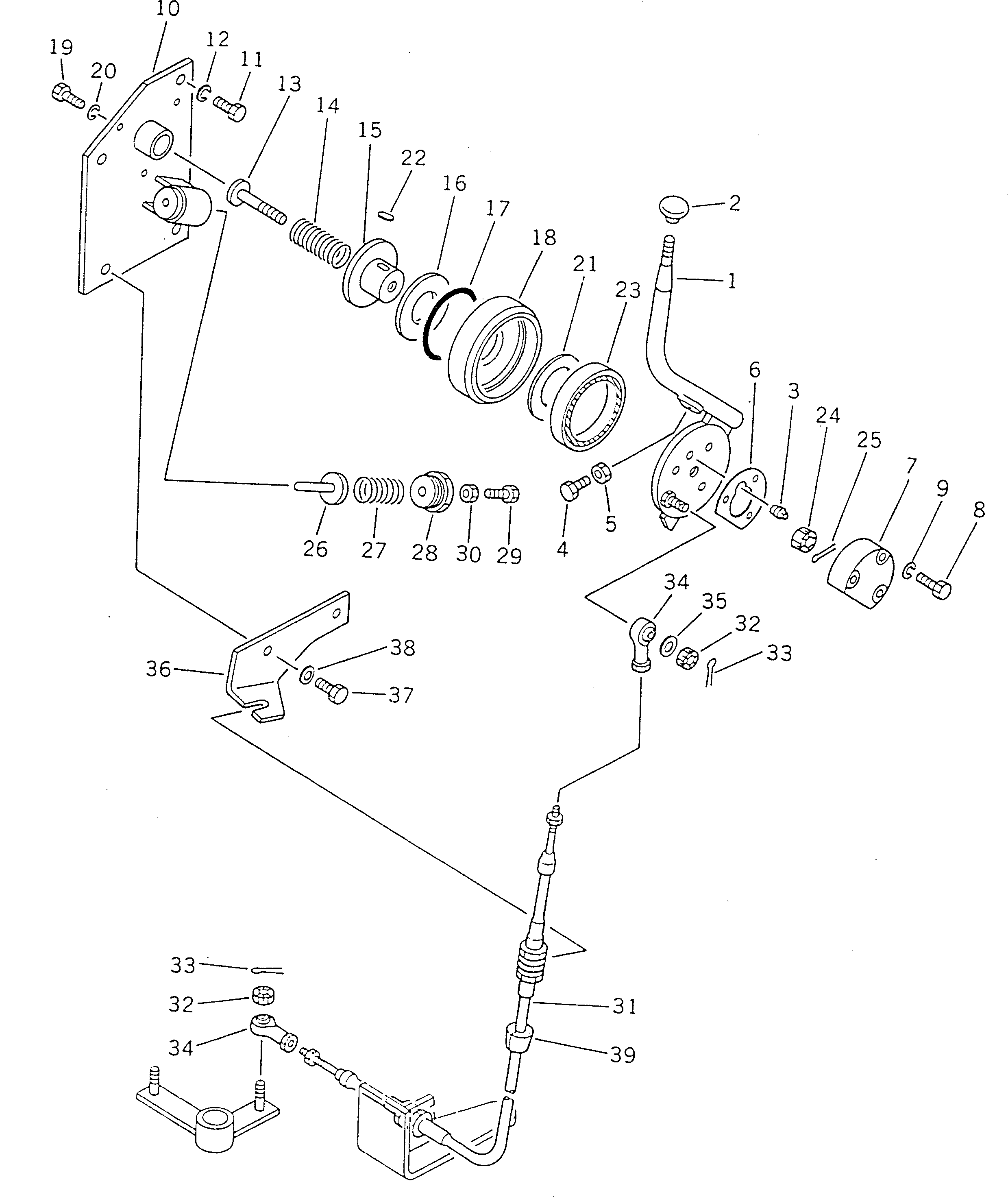 10. FUEL CONTROL LEVER [4001] - Komatsu part D355A-5 S/N 12622-UP [d355a-5c]