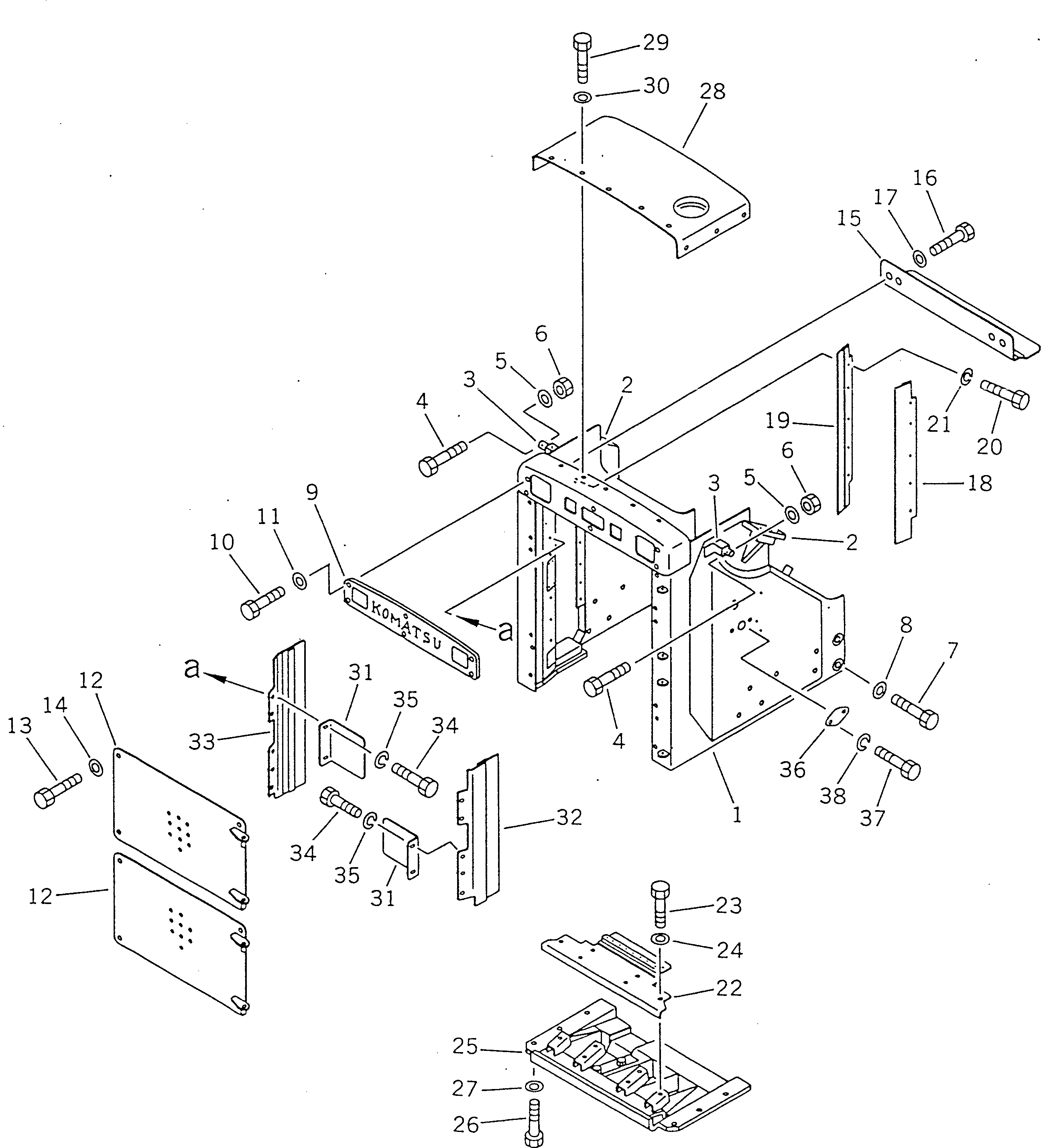 10. RADIATOR GUARD [5001] - Komatsu part D355A-5 S/N 12622-UP [d355a-5c]