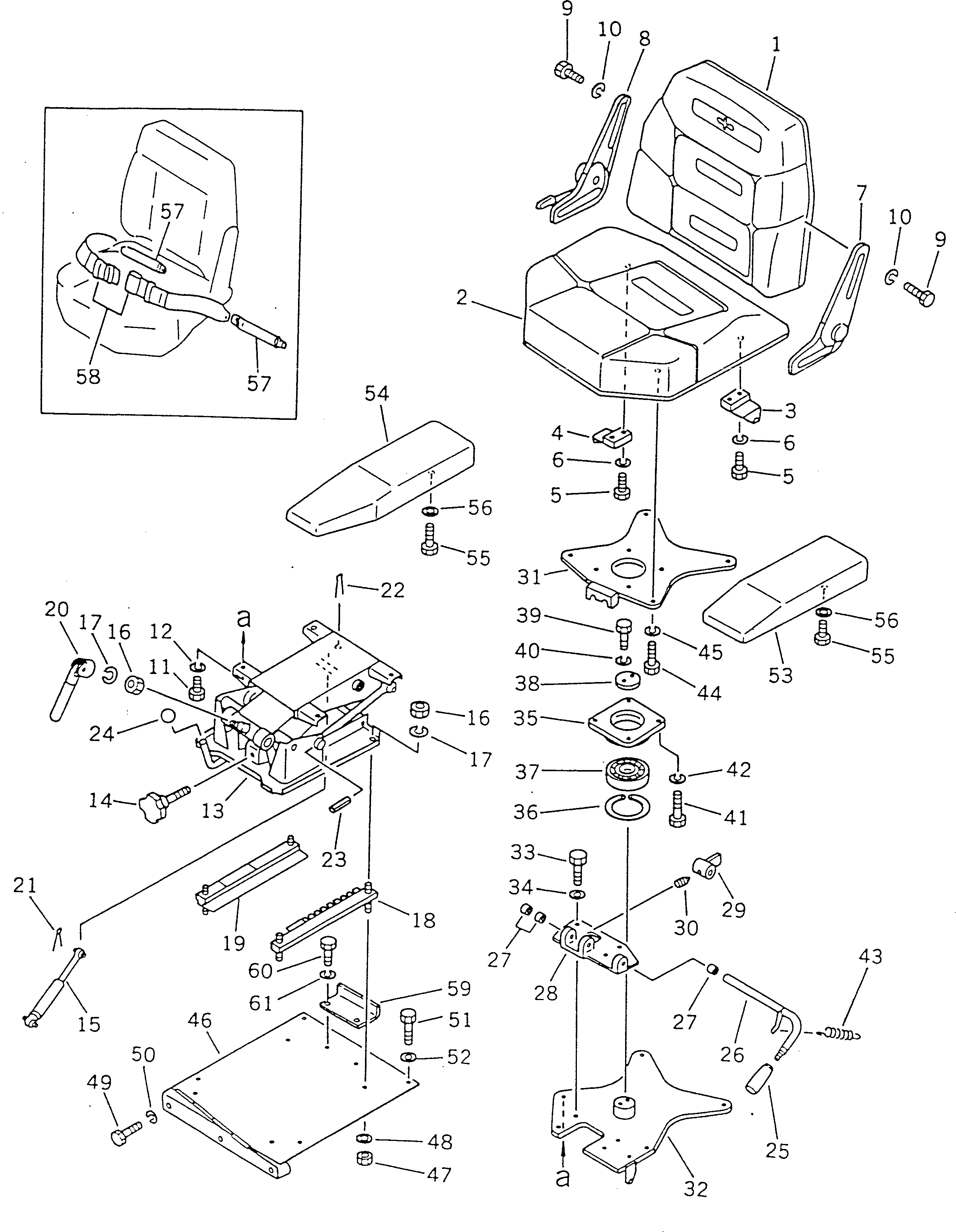 140. OPERATOR'S SEAT [5101] - Komatsu part D355A-5 S/N 12622-UP [d355a-5c]