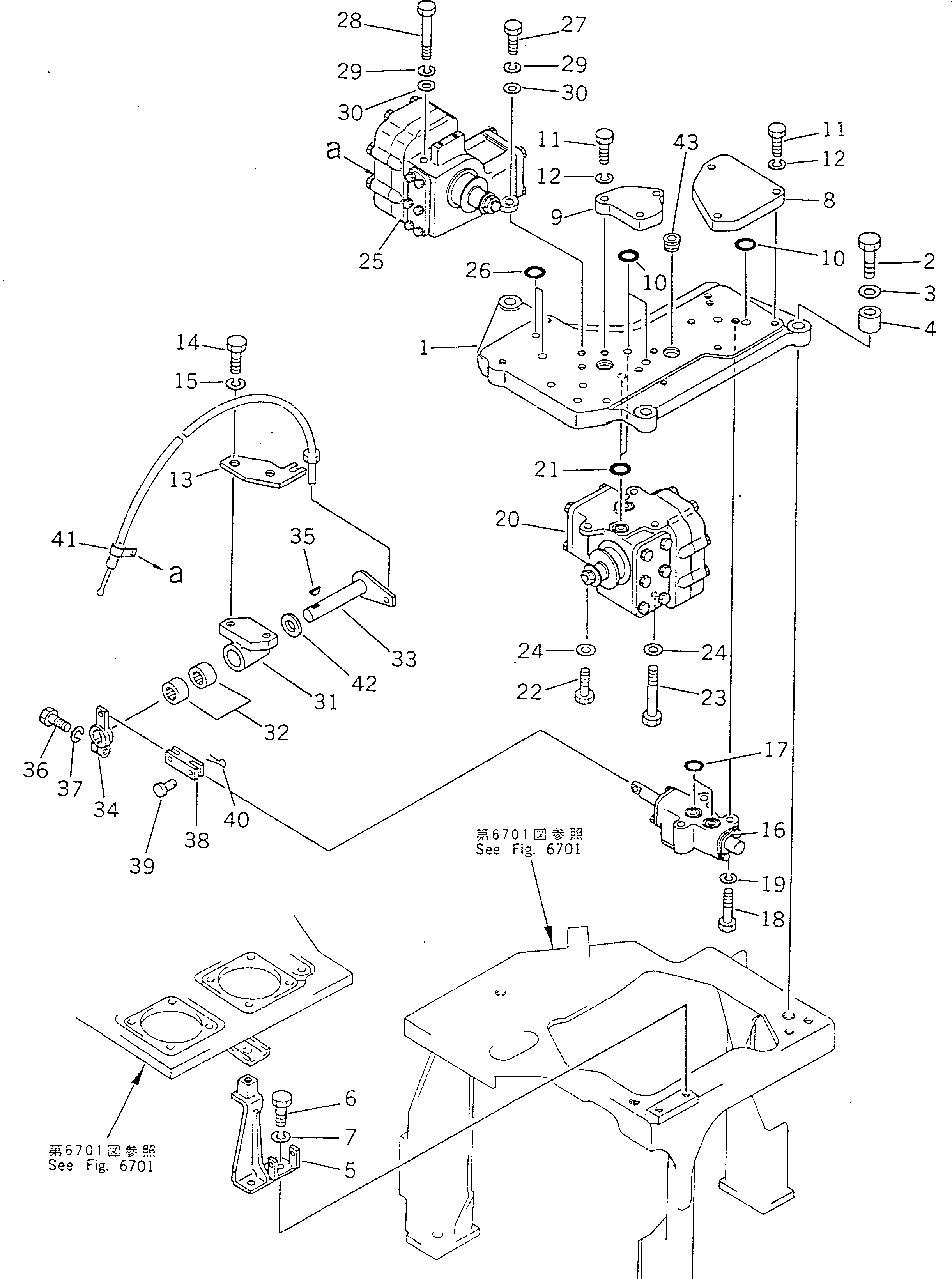 220. SERVO VALVE AND VALVE SEAT [6707] - Komatsu part D355A-5 S/N 12622-UP [d355a-5c]